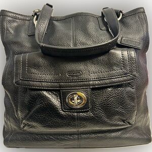 Coach Black Pebbled Leather Tote